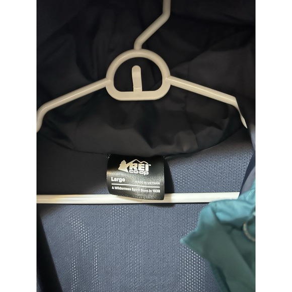 REI Co-op Trailmade Rain Jacket Hooded Size L Blue Teal - Picture 6 of 7